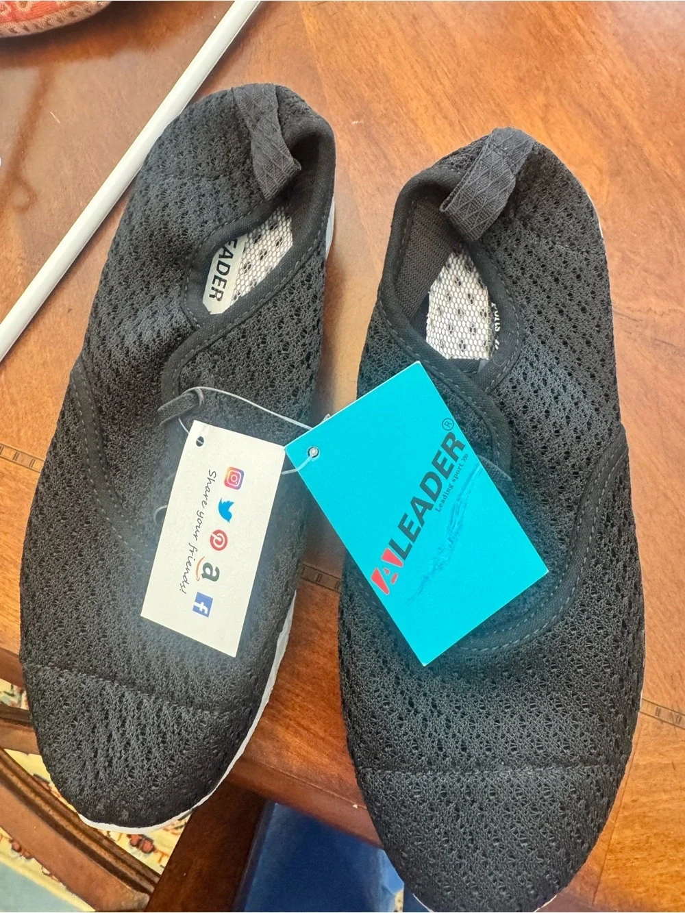 Women’s Black Slip-On Knit Sneakers with White Sole